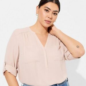 Torrid Harper Georgette Pullover 3/4 Sleeve Blouse Size 2